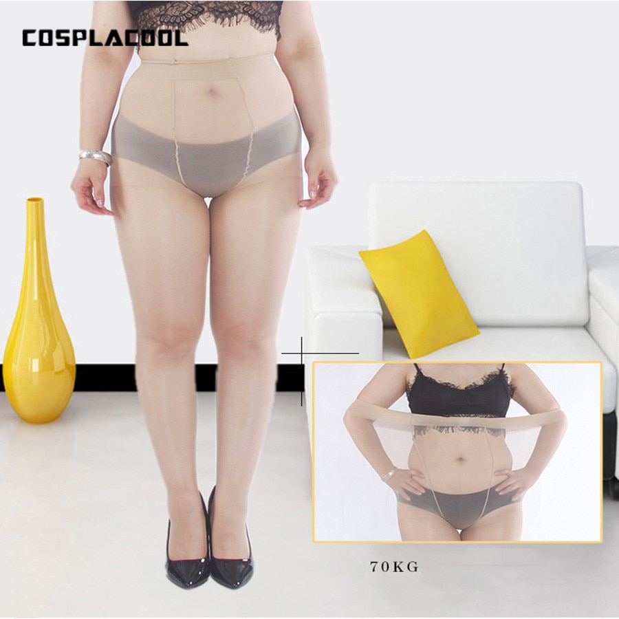 [COSPLACOOL] Summer women tights Sexy ultra-thin Superelasticity fat big size stockings pantyhose women anti-hook wire 100kg
