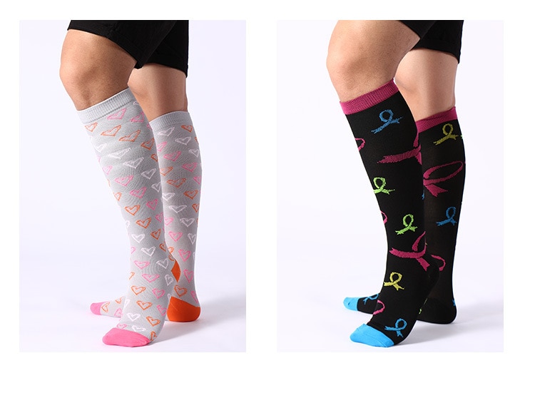 Multi-color Women Long Thigh High Socks Compression Stretch Socks Outdoor Party Funny Elastic Nursing Calf Socks Female