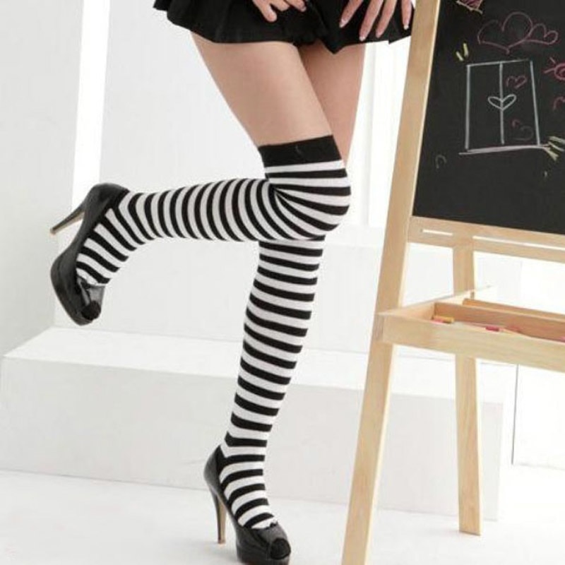 Women's Cotton Sexy Thigh High Over The Knee Socks Long Stockings For Ladies JL