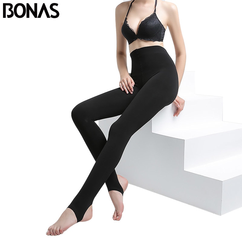 Bonas Heating Women Winter Tights Velvet High Waist Warm Pantyhose