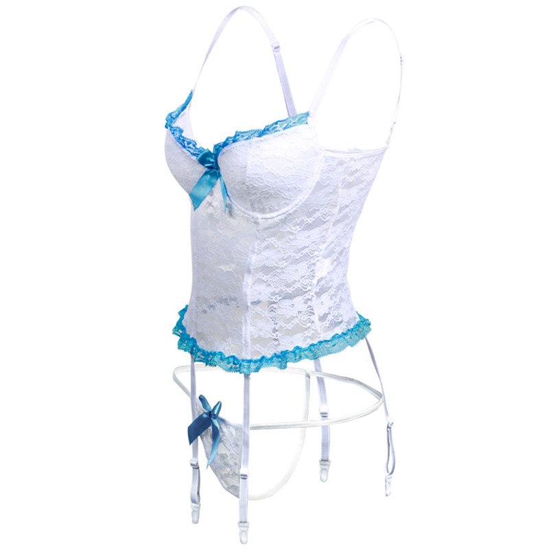 Sexy Babydoll Lace See Through Erotic Costumes For Women Sex Underwear Hot Sexy Erotic Lingerie Lace Sleepwear + Sexy Stockings