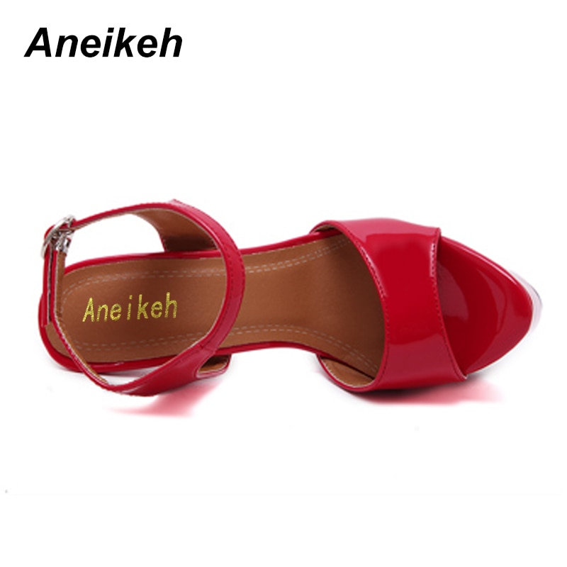 Aneikeh Big Shoe Size 41 42 43 44 45 46 16CM High Heels Sandals Summer Sexy Open Toe Party Dress Platform Gladiator Women Shoes