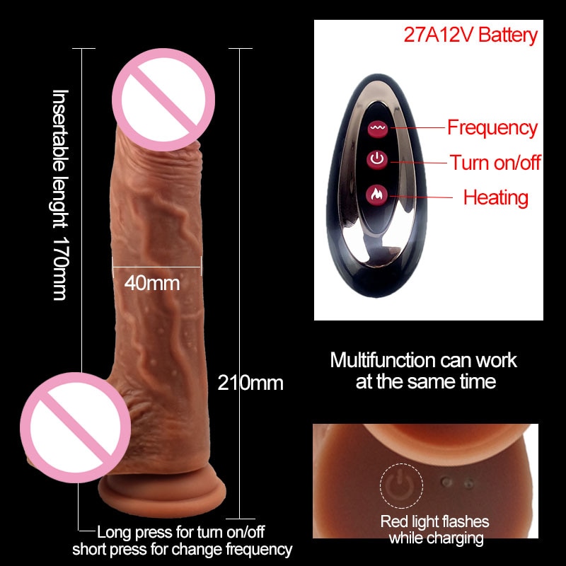 Big Dildo Vibrator Huge Automatic Telescopic Heating Penis Suction Cup Dildo Realistic Dildos for Women Sex Toys for Adult Toy