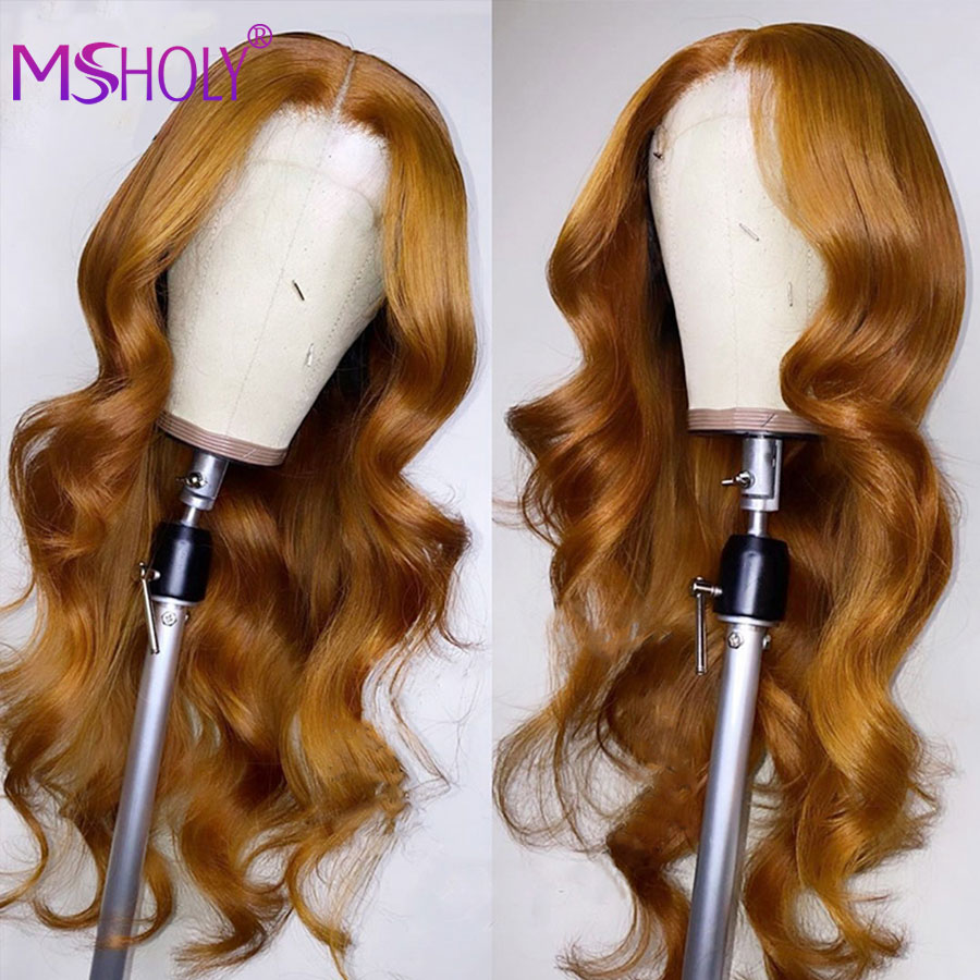 Blonde Highlight Synthetic Lace Front Wig Body Wave Lace Frontal Wigs For Women Synthetic Cosplay Ginger Lace Front Wigs Orange