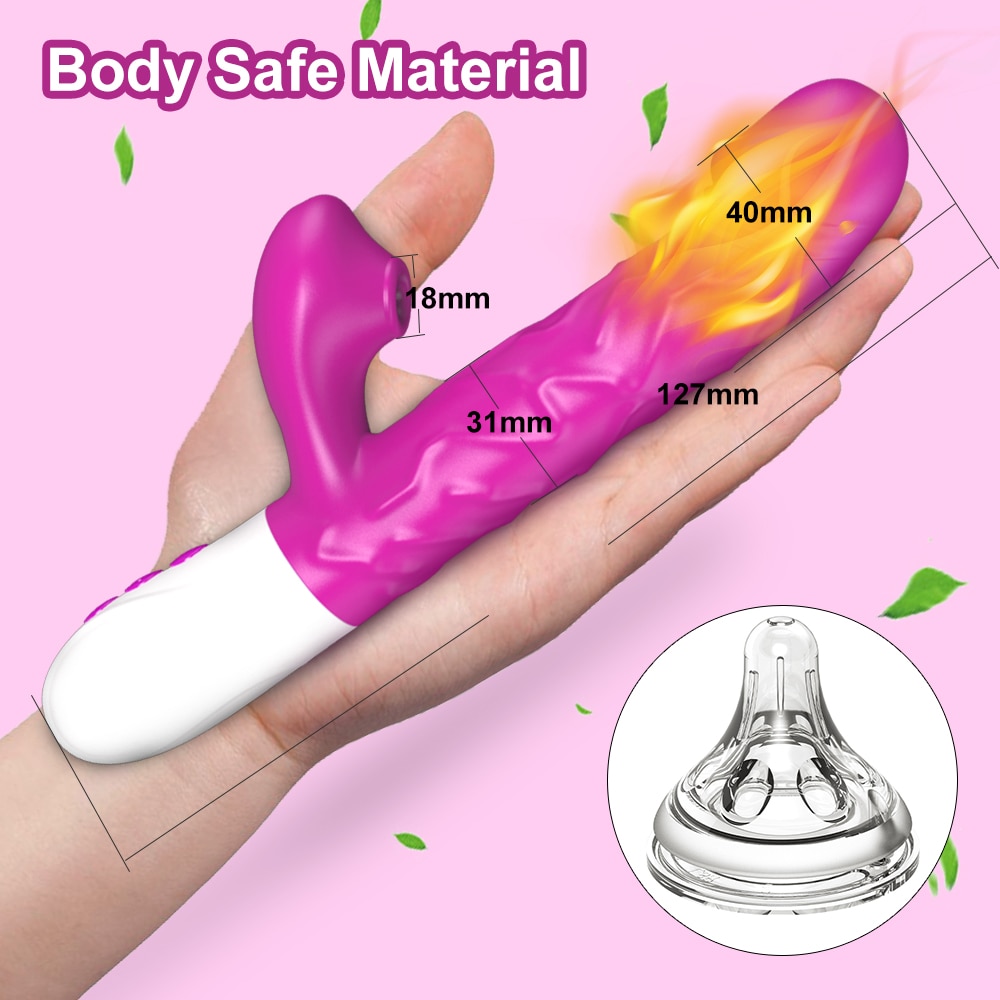 Sucking Thrusting Rabbit Vibrator For Women Clitoris Sucker Stimulator Heating Dildo Vibrators Female Sex Toys For Adults 18