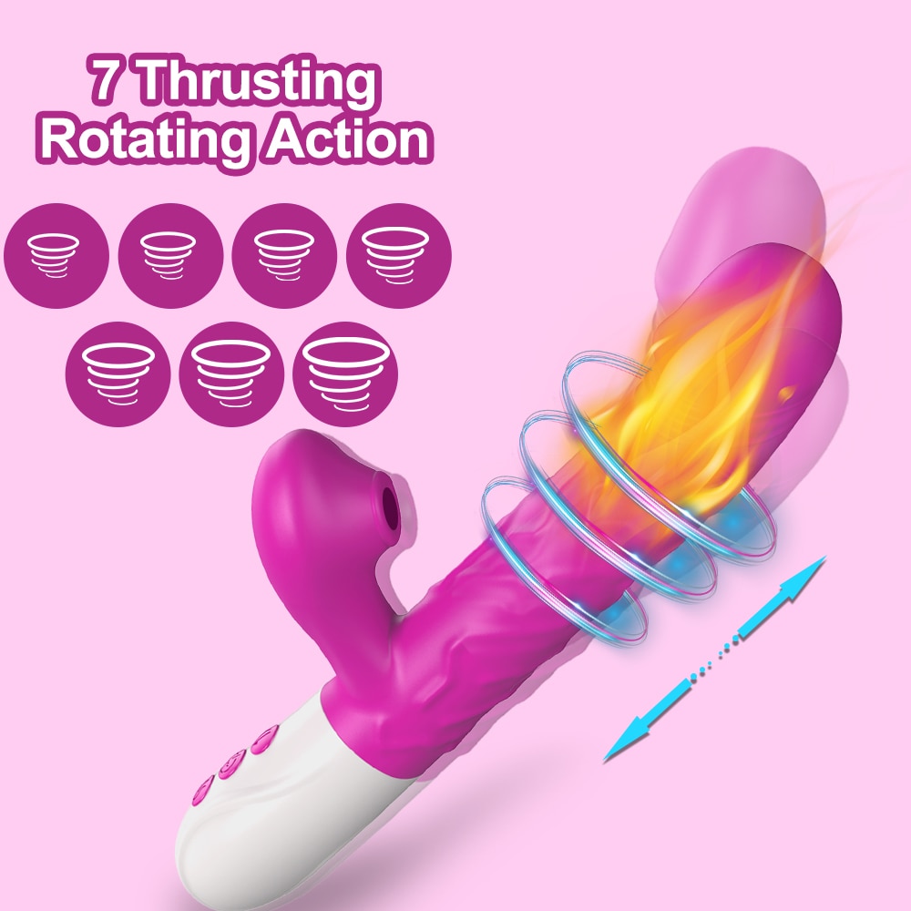 Sucking Thrusting Rabbit Vibrator For Women Clitoris Sucker Stimulator Heating Dildo Vibrators Female Sex Toys For Adults 18