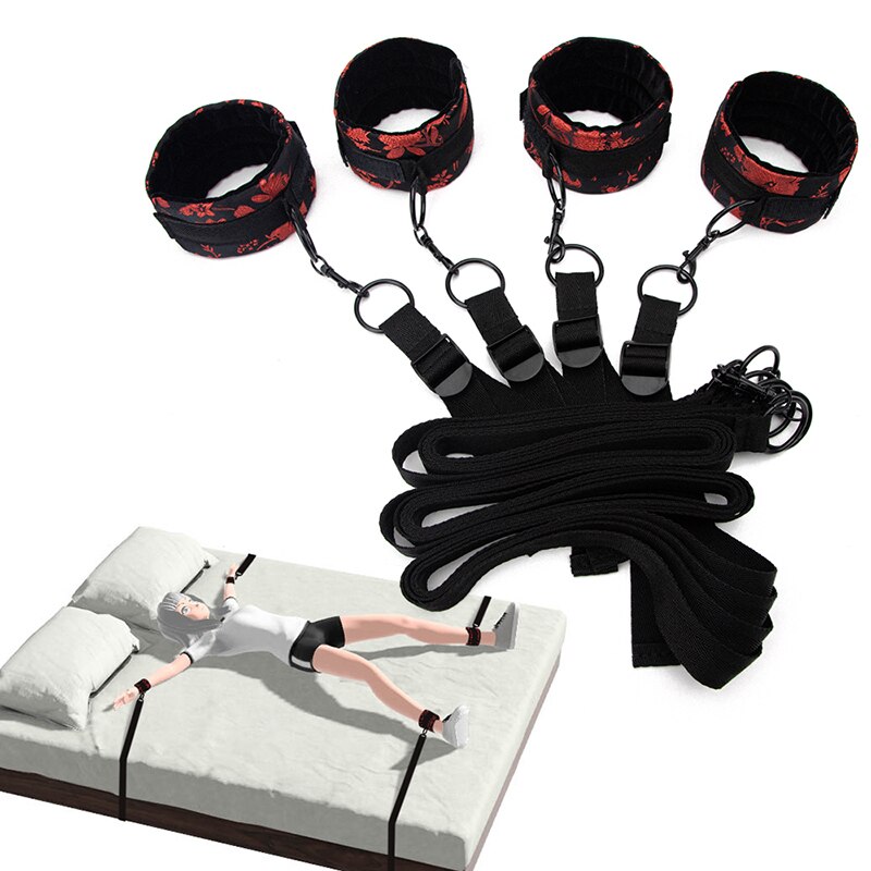 Under Bed Restraint Kits Handcuffs Ankle Cuffs BDSM Bondage Straps Adult Games Sex Products Erotic Toys For Woman Couples Exotic