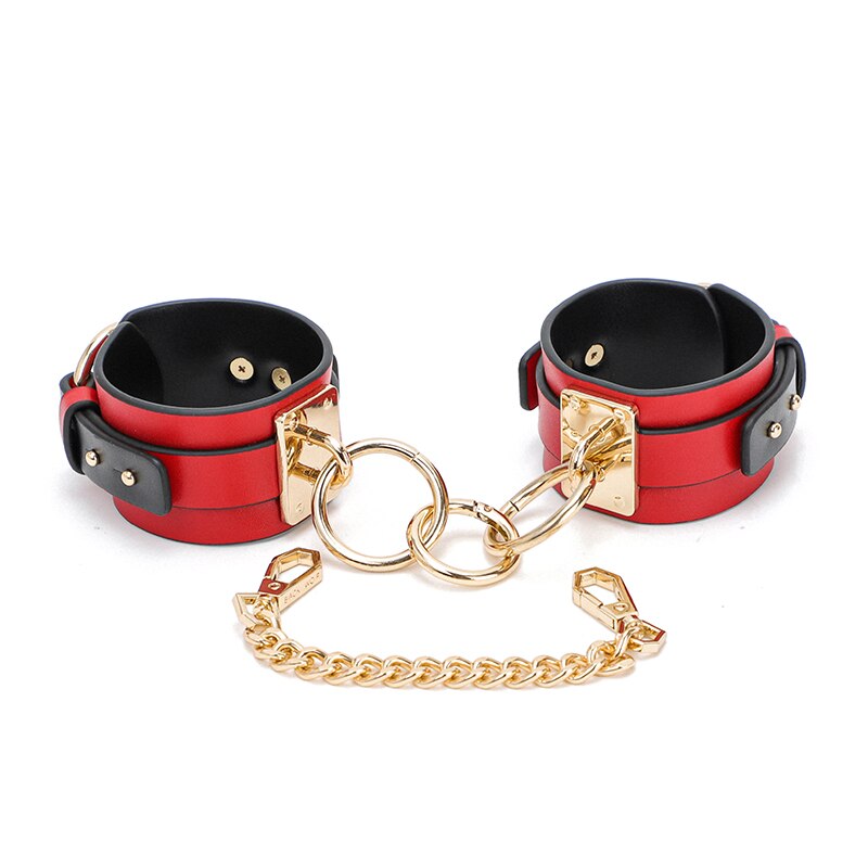 YUNYUYE Genuine Leather Bed Bondage Set Adult Games BDSM Kits Fetish Handcuffs Collar Gag Whip Erotic Sex Toys For Women Couples
