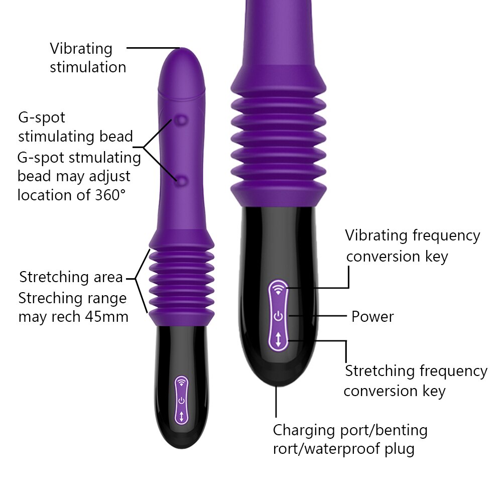 Telescopic Dildo Vibrator Automatic Massager G-spot Thrusting Retractable Pussy Vibrate Large Size Sex Toy Accessories For Women