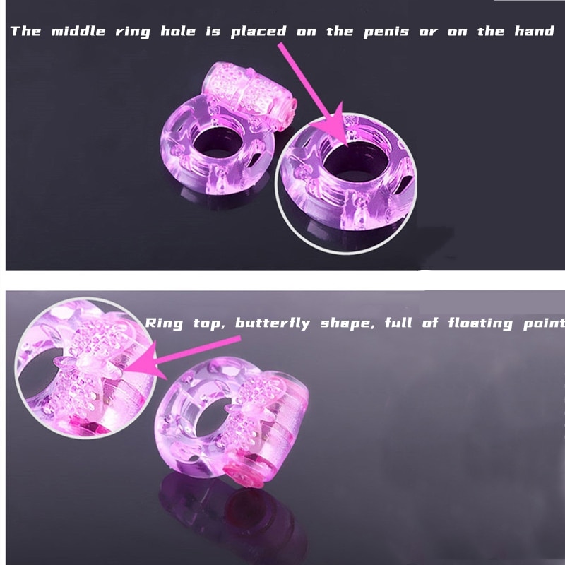 Male ring Electronic vibrating ring Adult sex toys Ring vibration Crystal butterfly vibrating ring Cock ring penis ring
