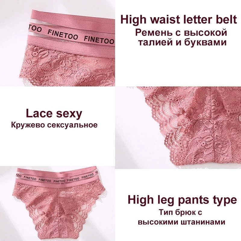 2021 Women's Panties Underwear Sexy Lace Panties Temptation Female High Waist Briefs Hollow Out Mesh Underpant Plus Size XXL