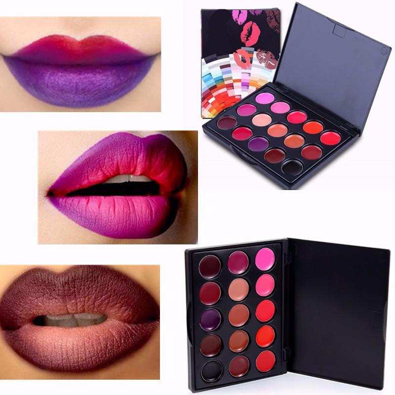 Hot Sale 15 Colors/Set Women Moisturizing Long Lasting Lip Gloss Palette Girls Nude Cosmetic Makeup Lip Tools Lipstick Female