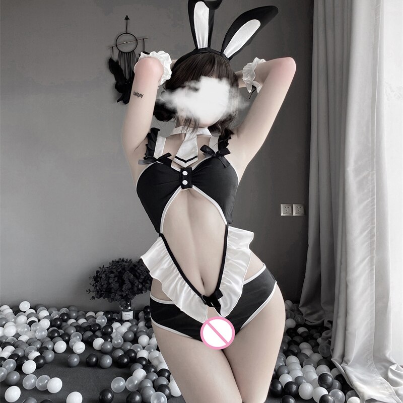 Sexy cute bunny girl sexy lingerie uniform temptation open file kawaii suit cosplay rabbit ears couple outfit exotic clothes