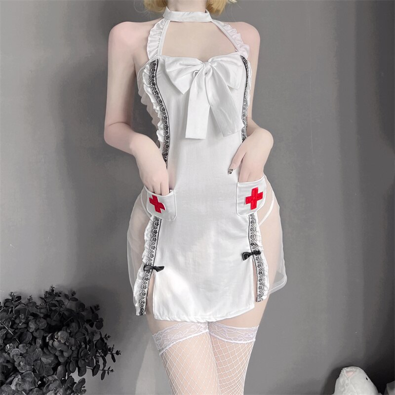 Sexy Nurse Costume Erotic Costumes Sexy Maid Lingerie Women Erotic Lingerie Lace perspective Sexy Underwear Games Cosplay