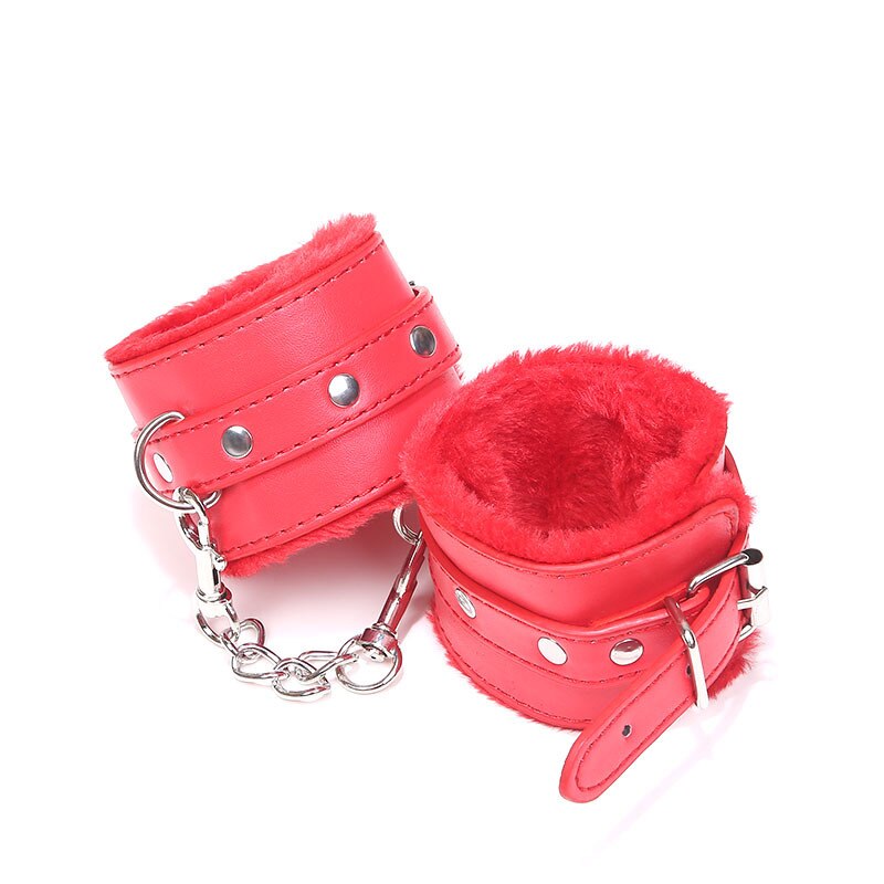 Exotic Accessories Adjustable PU Plush Hand Cuffs Ankle Handcuffs For Restraints  Bondage Handcuffs Couples Games for Sex