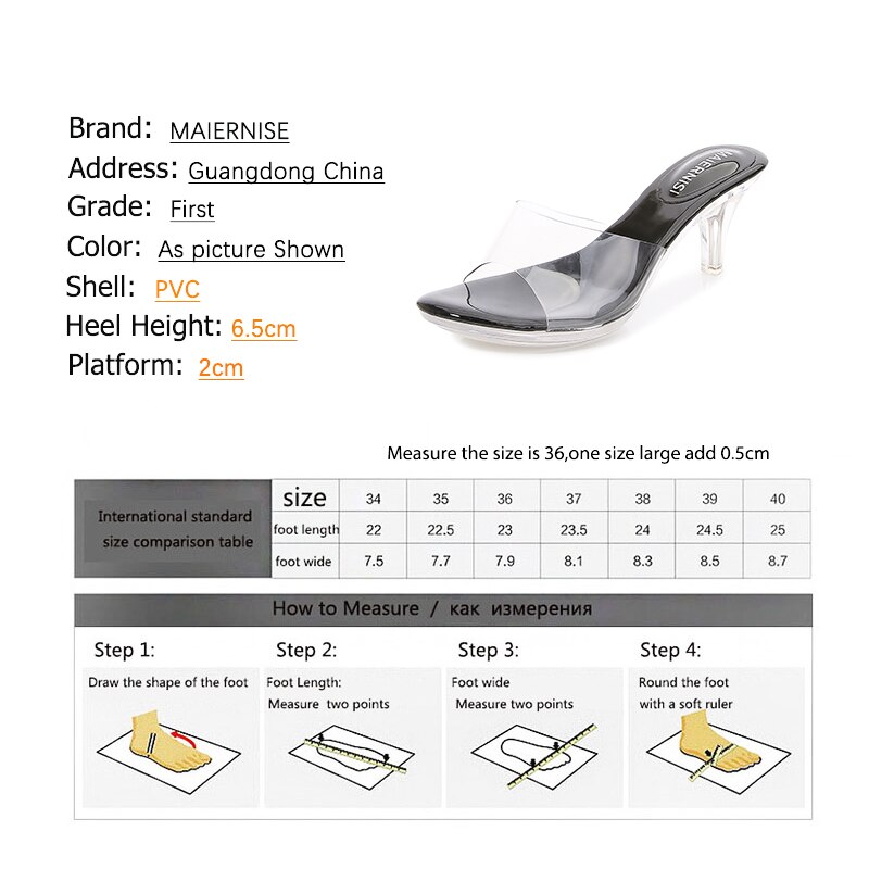 Crysta High Heels Slippers Women's Shoes 2021 Summer Platform Sexy Transparent Outside Slide Sexy Ladies Sandals Large Size 41