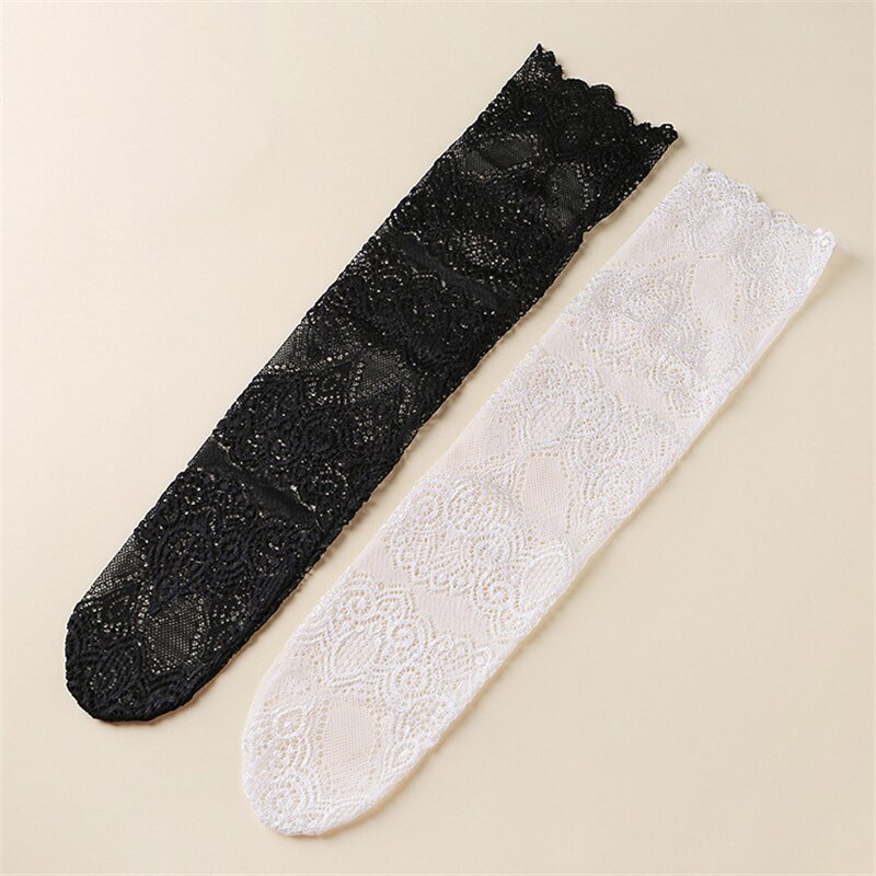 Sexy Hollow Out Lace Mesh Socks Women Retro Floral Black White Short Socks 1 Pair Japanese Korean Cute Socks For Ladies
