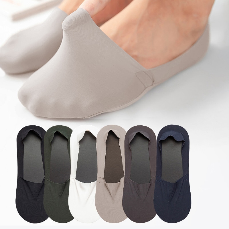 3 Pairs High Quality Matching Casual Socks Men Invisible Low Cut Sock Lot Breathable Silicone Non-slip Comfortable Cotton Bottom