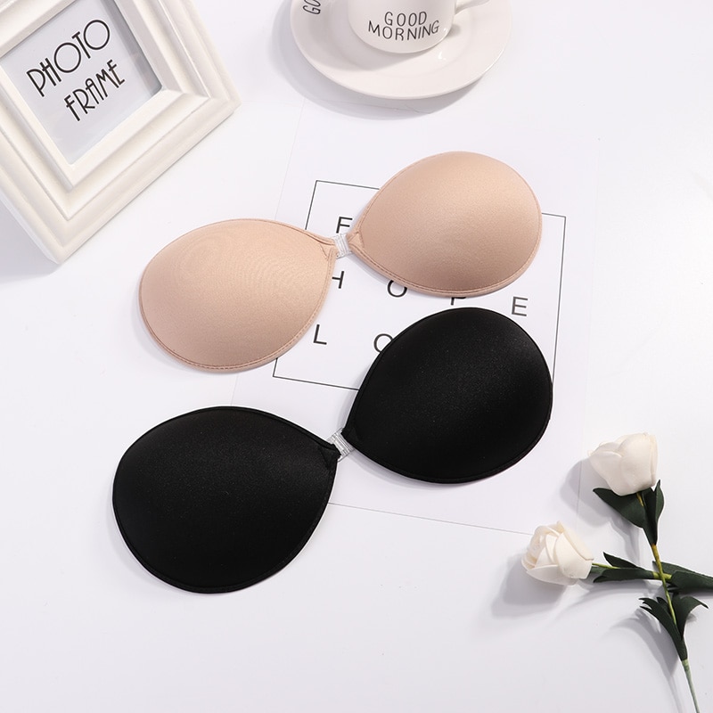 Sexy Women Invisible Push Up Bra Self-Adhesive Silicone Bust Front Closure sticky bra Backless Strapless Bra