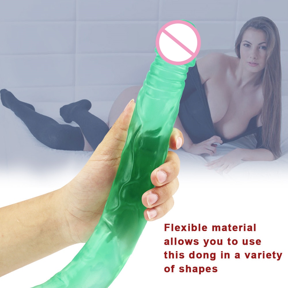 Realistic Dildo 55cm Super Long Double Head Dildo for Woman Lesbian Gay Flexible Soft Silicone Jelly Fake Cock Penis Adult Toys
