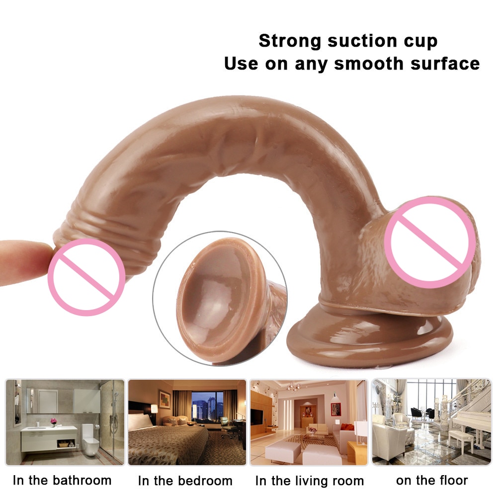 Foreskin Anal Dildo for Beginner no Vibrator Strong Suction Cup Lifilike Penis for Hands-Free Vaginal G-Spot Dildos for Women