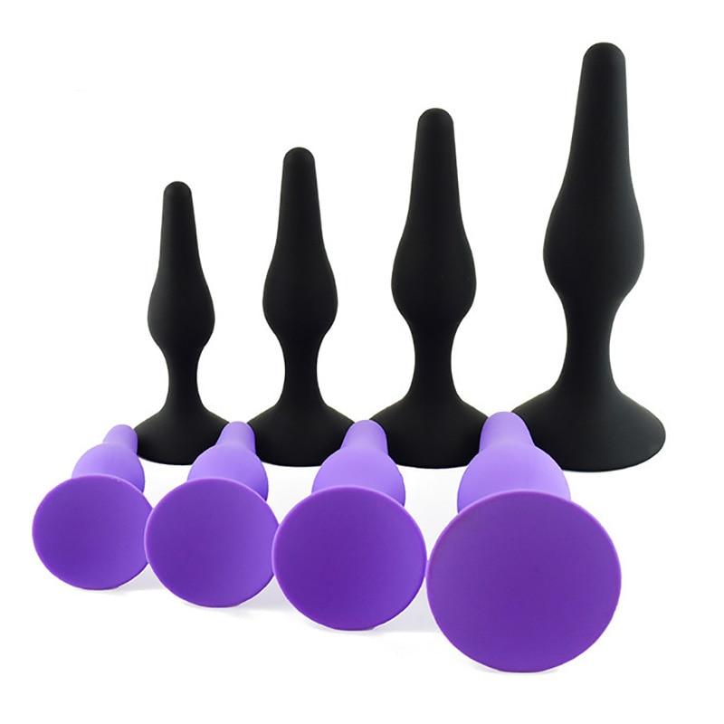 4PCS/Set Butt Plug for Beginner Erotic Toys Silicone Anal Plug Adult Products Anal Sex Toys for Men Women Gay Prostate Massager