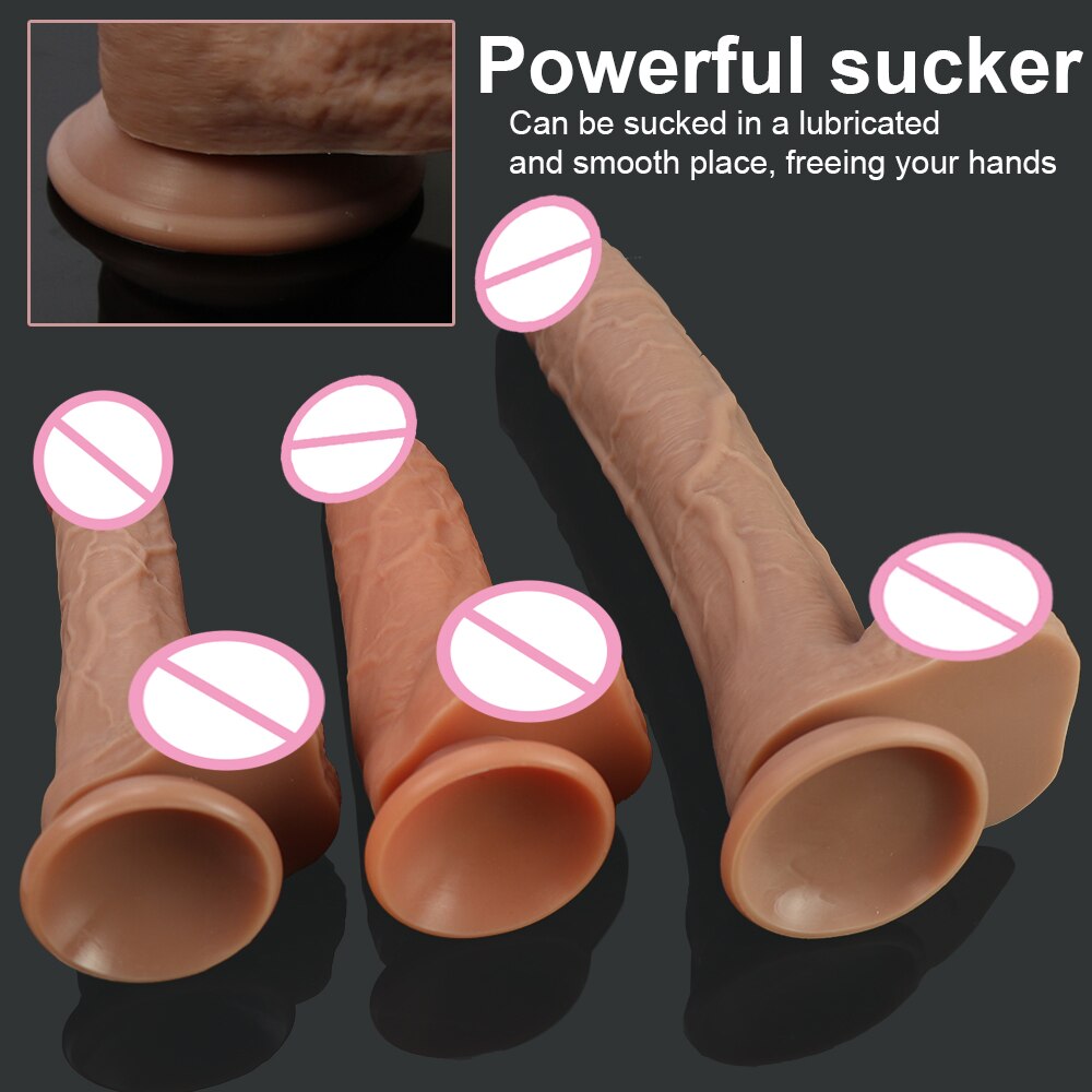 Big Dildo Erotic Soft Double-layer Silicone Long Dildos Realistic Penis Suction Cup Dick for Anal Orgasm Adult Sex Toy for Woman