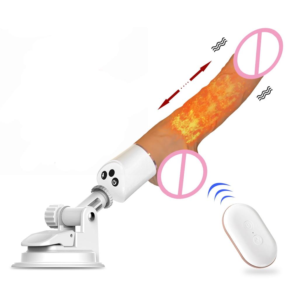 Automatic Telescopic Dildo with Suction Cup Wireless remote G spot Vibrator Huge Anal Penis Strapon Big Dick Realistic Dildos