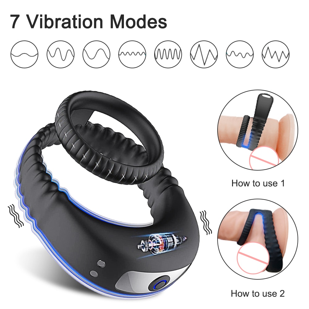 Vibrator Cock Ring Penis Delay Ejaculation Cockring on for Man Sex Toys for Men Couple Rings Penisring Toys for Adults 18