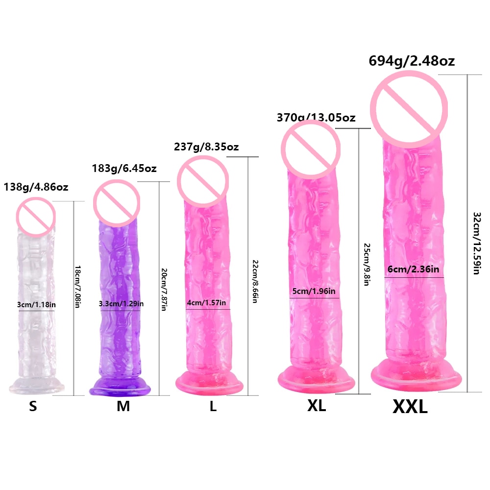 Big Dildo Realistic For Women Soft Jelly Dildo Vaginal Anal Plug Penis Strong Suction Cup Female Masturbators Sex Toys For Adult