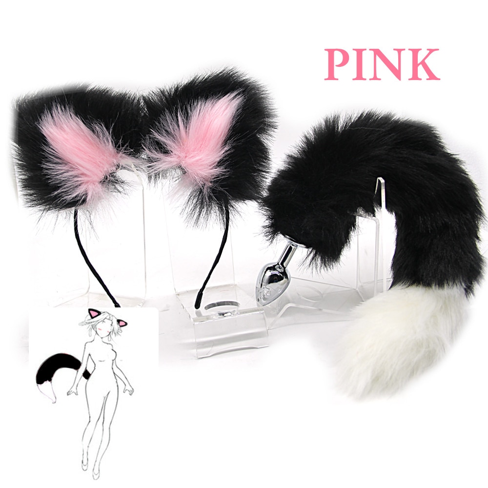 Plug Anal Cat Tail Butt plug Tail Cute Soft Cat Ears Headband Anal Plug Sex Toys For Women Cosplay Games Flirt For Couples Gift
