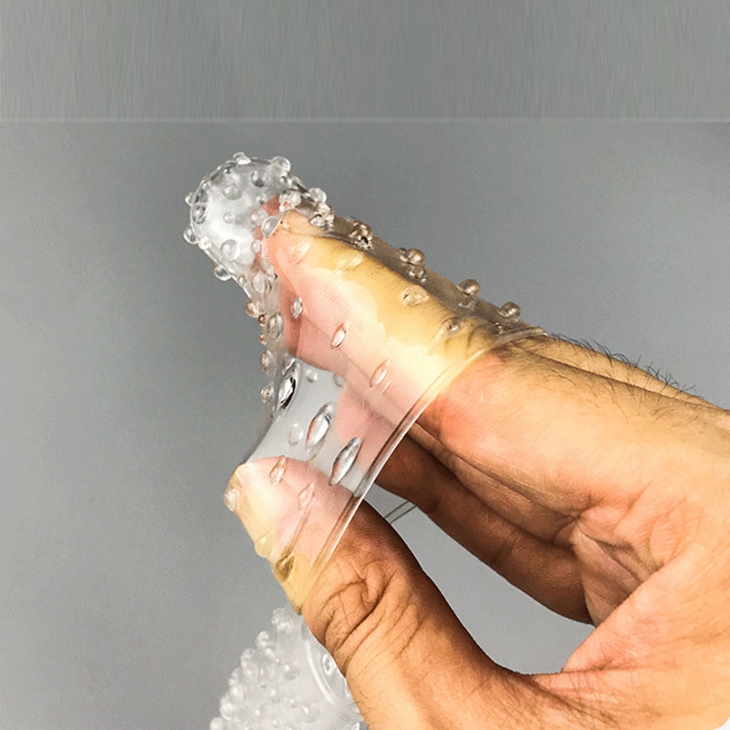 2PCS Finger Reusable Condoms Sex Toys For Woman Clitoris Stimulator Penis Sleeve Condom Vagina Masturbation Toys