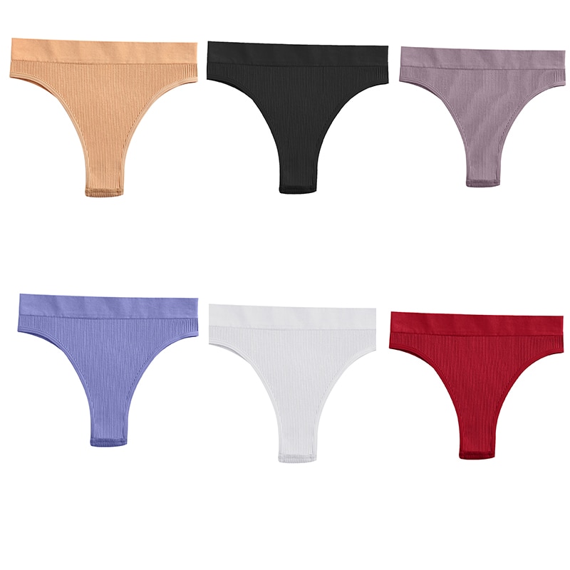 Seamless Women Pantys Girls Thongs High Waisted Soft Woman Briefs Fashion 6 Solid Colors S-XL Sexy Underpants For Women New