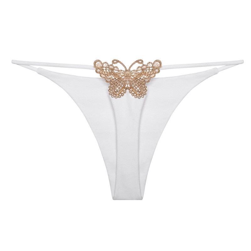 New Double-Layer Thin Strap Sexy Thong Butterfly Embroidery Low Waist ...