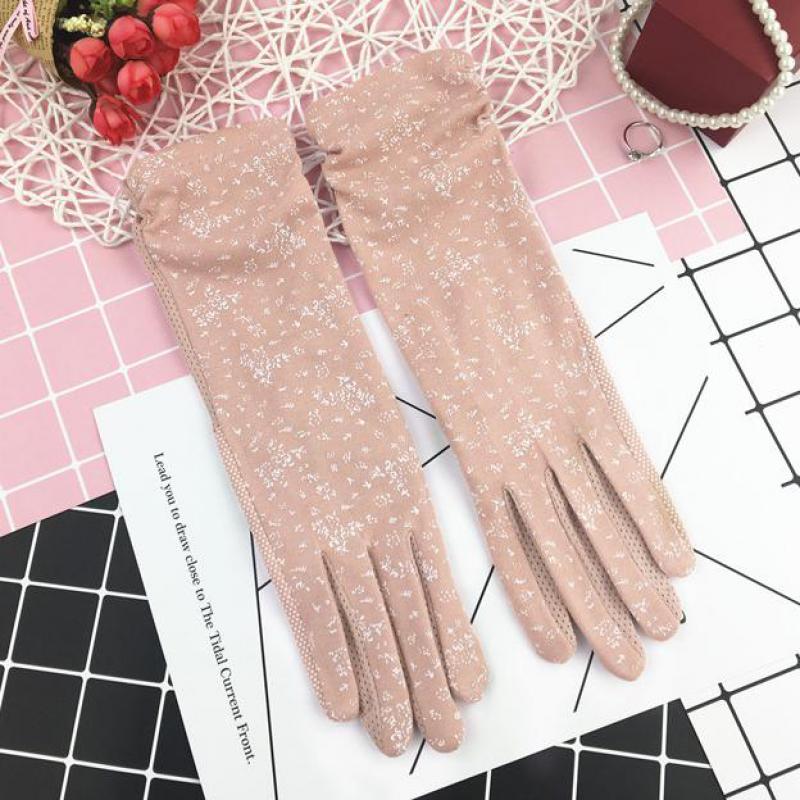 Female Driver Mid-long Summer Cotton Cycling Thin Touch Screen Car Driving Gloves Sunscreen Bike Sleeve Gloves for Women