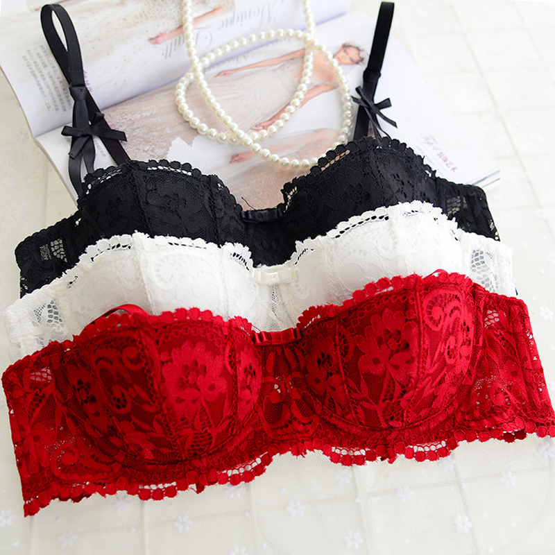 New Half Cup Bra Push Up White Women Lingerie Embroidery Brassiere Thin Cotton Comfortable Sexy Underwear Lace Bras A B C D Cup