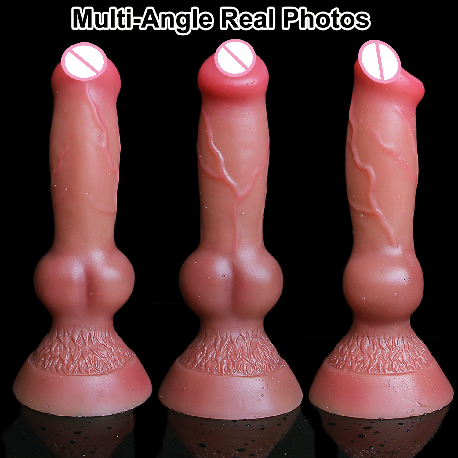 Soft Realistic Animal Dog Big Dildo Suction Cup Cock Lesbian Silicone Masturbators Penis Butt Plug Adult Sex Toy for Men Women