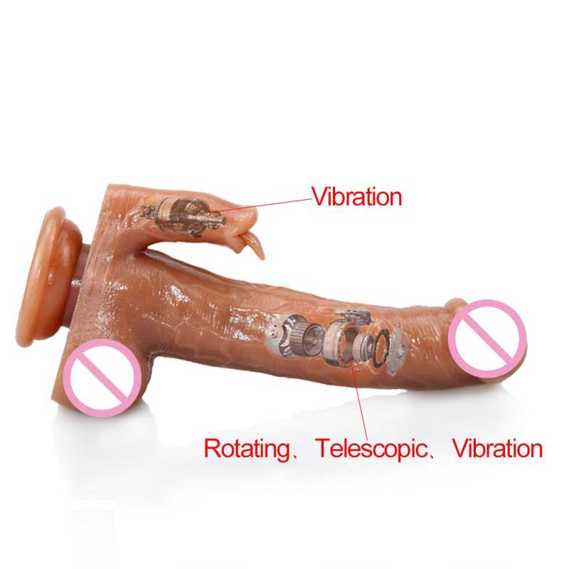 Dildo Vibrator Heating Telescopic Rotation Dildos Vibrators Tongue Licking Clitoris G Spot Stimulator Sex Toys for Adults Women