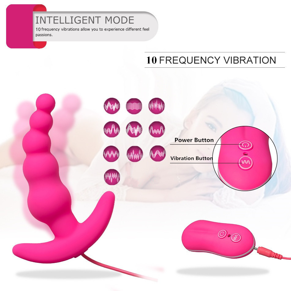 12 Mode Anal Remote control Vibrator Silicone Prostate Massager Vibrating Anal Beads For Women Anal Butt Plug Sex Toys For Men