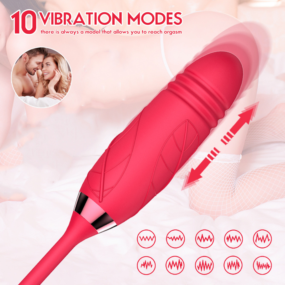 Rose Sucking Female Vibrator Breast Vibration For Clitoris Tease Thrusting Egg Masturbator Device Adult Sex Toys Erotic products