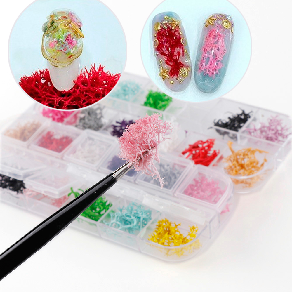 Real Nail Lace Dried Flowers Leaf Nail Art Decoration DIY Tips Small Flowers Nails Stickers For Manicure Tools