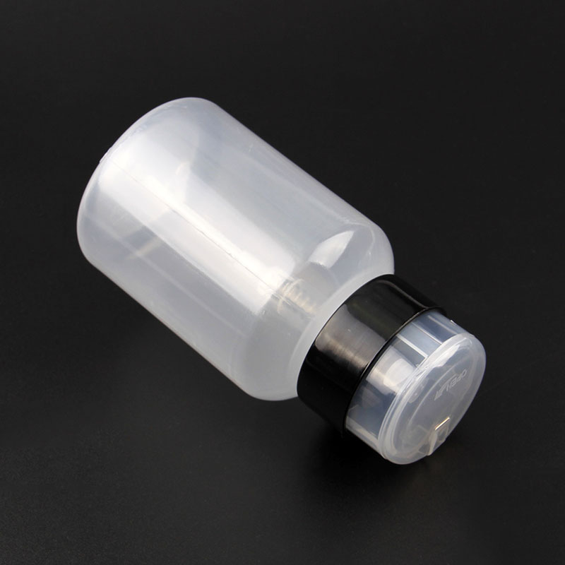 1Pc 200ml Professional Nail Art Tool Nail Polish Remover Bottle With Black Lockable Plastic Cap Nail Pump Bottles