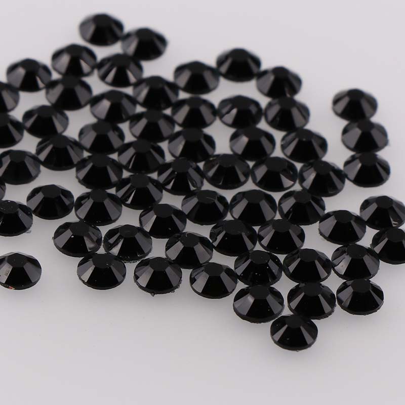 Black 10000pcs 2mm/3mm/4mm/5mm Round Resin Flatback Rhinestones For DIY Nail Art/Jewelry Decoration