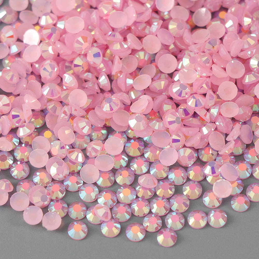 1000pcs 2/3/4mm Resin AB Jelly Nail Rhinestone Flatback Cabochon Round Loose Strass Charms Accessories DIY Nail Art Decoration