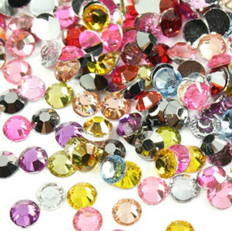 1000pcs 2,3,4,5mm Resin Rhinestone Mix Color And Size Round Flatback Glue On Stones For DIY Nail Art