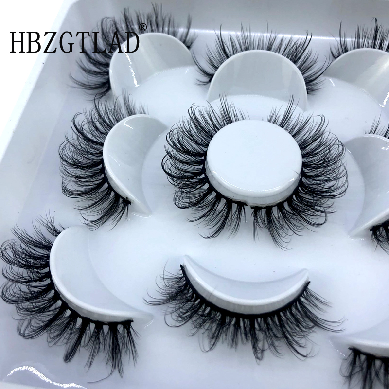 HBZGTLAD 2/4/5 pairs natural false eyelashes fake lashes long makeup 3d mink lashes eyelash extension mink eyelashes for beauty