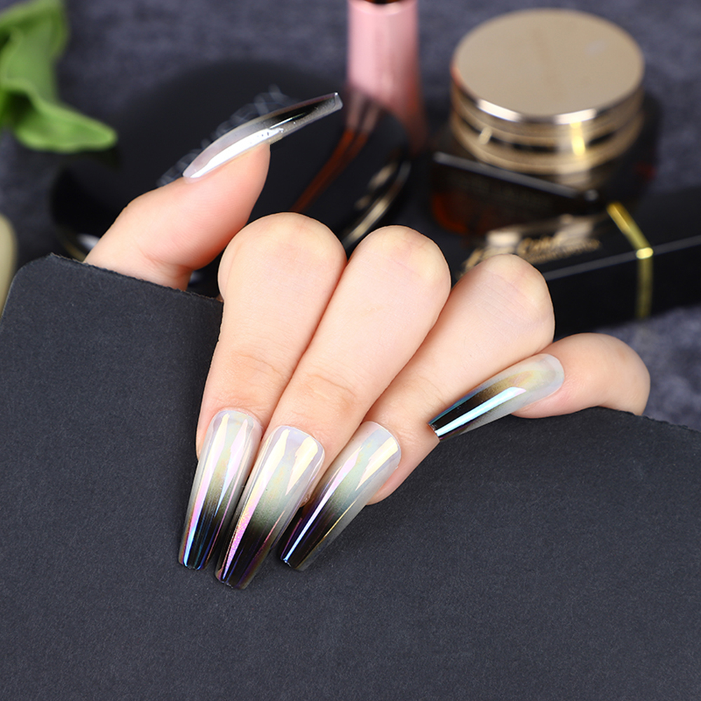 20/24Pcs Candy color Full Cover False Nail Ballerina Colorful Coffin Fake Nails Manicure Natural Transparent Nails for Extension