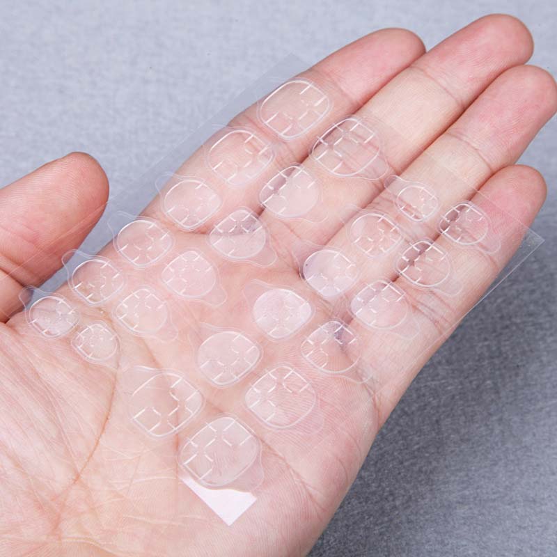 DIY Nail Art accessories Double-sided Adhesive Transparent Invisible finger Nail Stickers Clip Decals Press On False Nail Tools