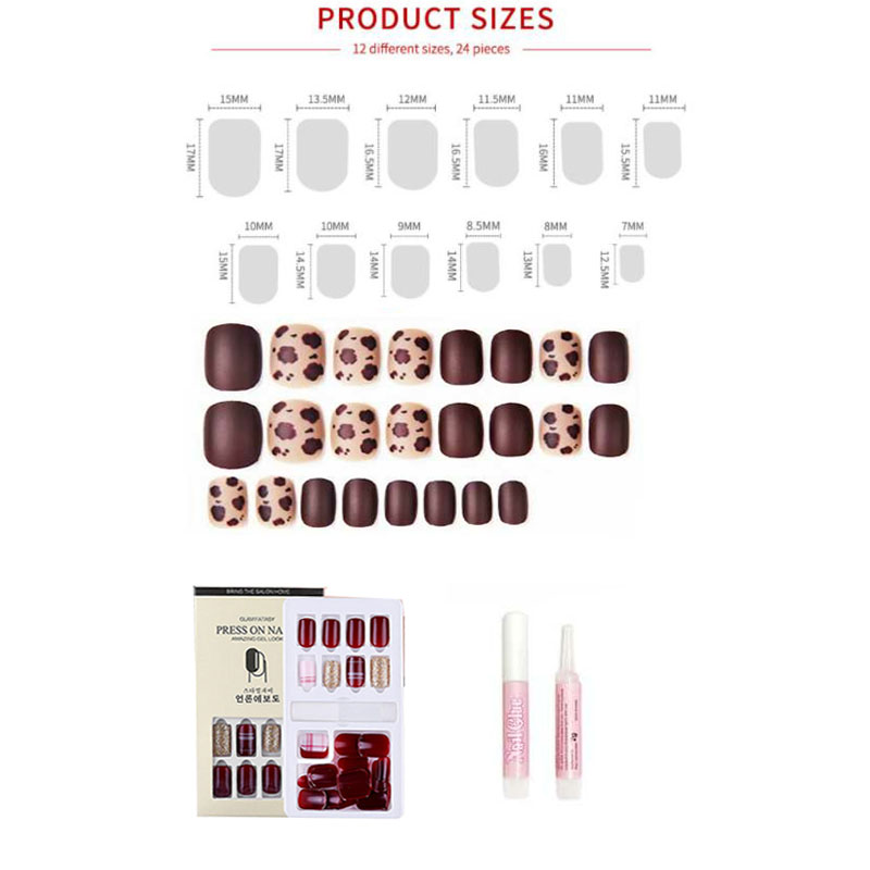 24 Pcs Nude Color nail tips Women Wearable  Fake press on Nails with Diamond Short Round Full Cover artificial nails with Glue