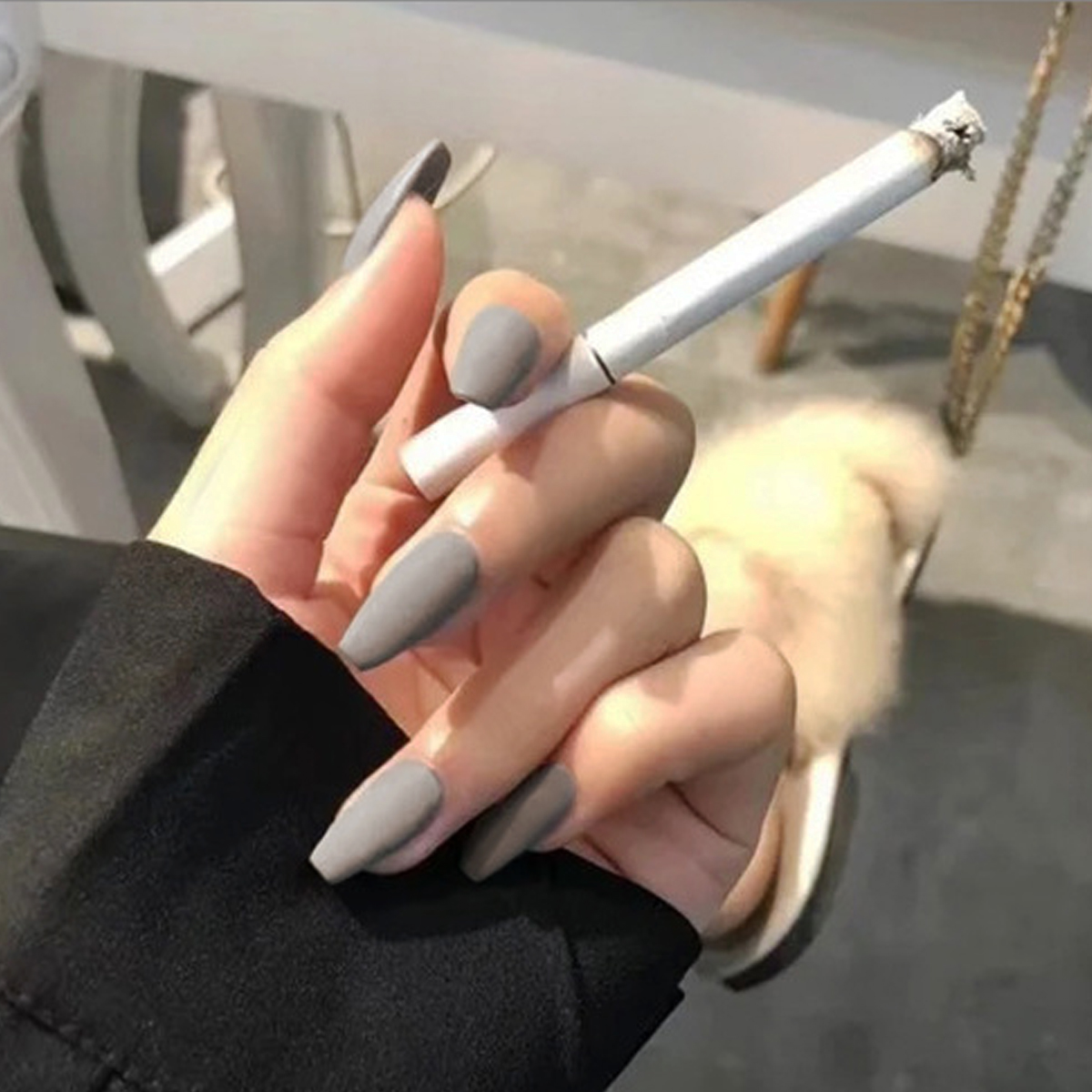 Matte Nail Art Fake Nails Stiletto Tips Clear Press on Long with Glue Coffin Stick Display Full Cover Artificial Designs  False